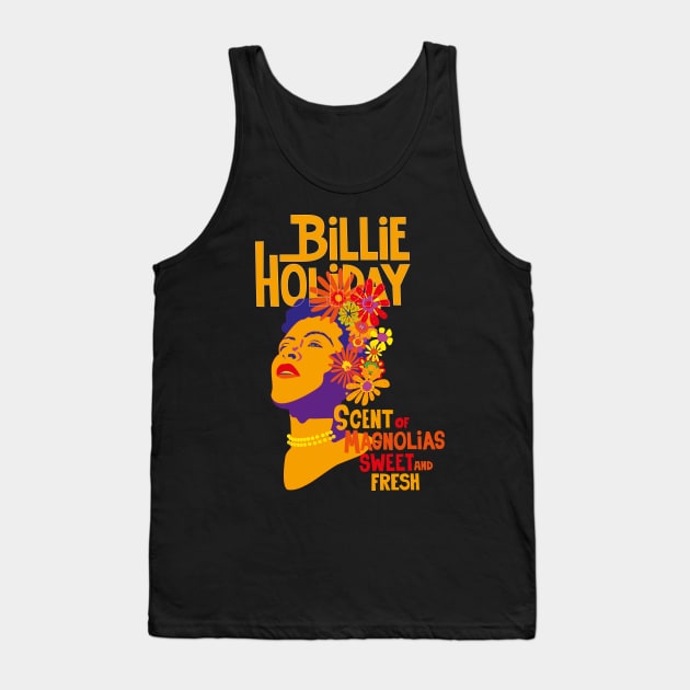 Billie's Blossoms: A Tribute to Jazz Icon Billie Holiday Tank Top by Boogosh